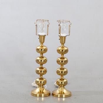 A PAIR OF BRASS TABLE LAMPS BY UNO DAHLÉN 1960-70'S.