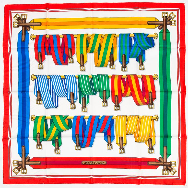 Hermès, A 'Sangles' silk scarf.