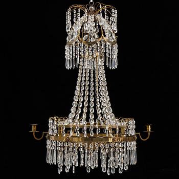 A Gustavian style chandelier, 19th Century.