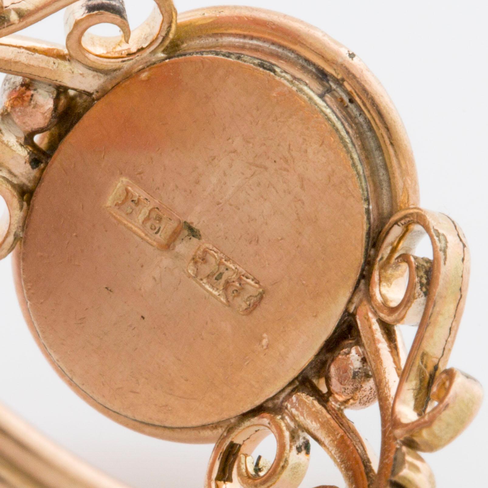 RING, 14K guld m blodsten ca 12 x 8 mm.
