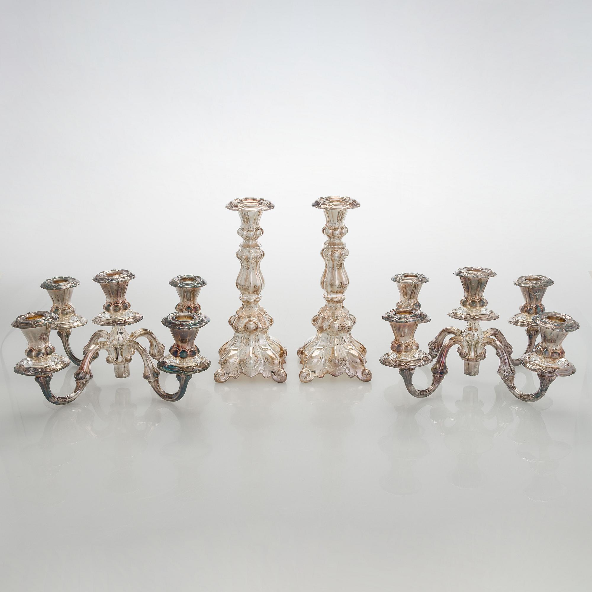 Kynttelikköpari, barokkityyliset, hopea, Kultakeskus, Hämeenlinna 2007-2008.