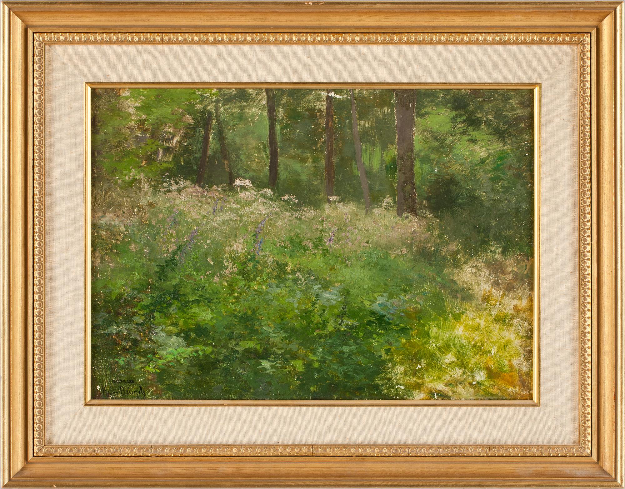 HUGO BÜRGEL, olja på pannå, sign.