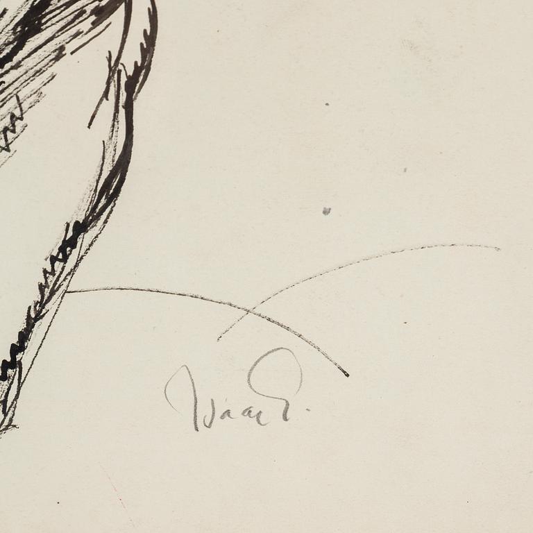 ISAAC GRÜNEWALD, INdian Ik and pencil on paper, signed Isaac.