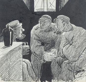 Albert Engström, tuschteckning, signerad.