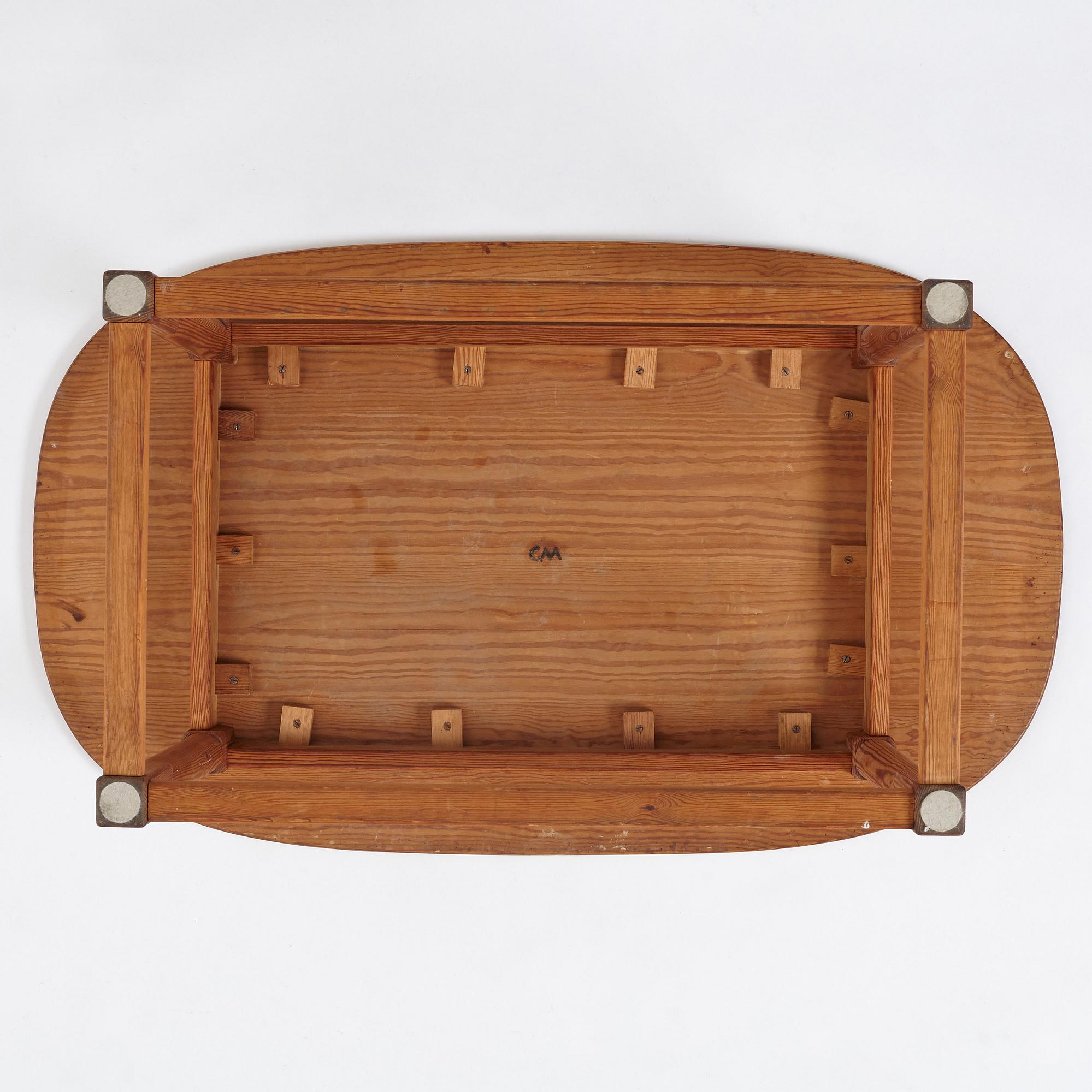 Carl Malmsten, a stained pine table, Sweden 1930's.