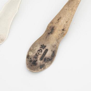 Bestick, 21 delar, silver. Bl a Carl Fredrik Seseman, Arboga 1806.