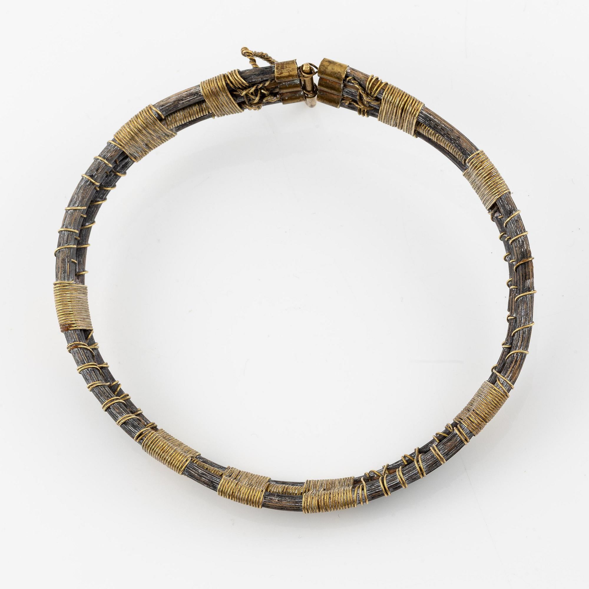 Vivianna Torun Bülow-Hübe, a necklace, brass and rattan, Stockholm executed in her own workshop late 1940's.