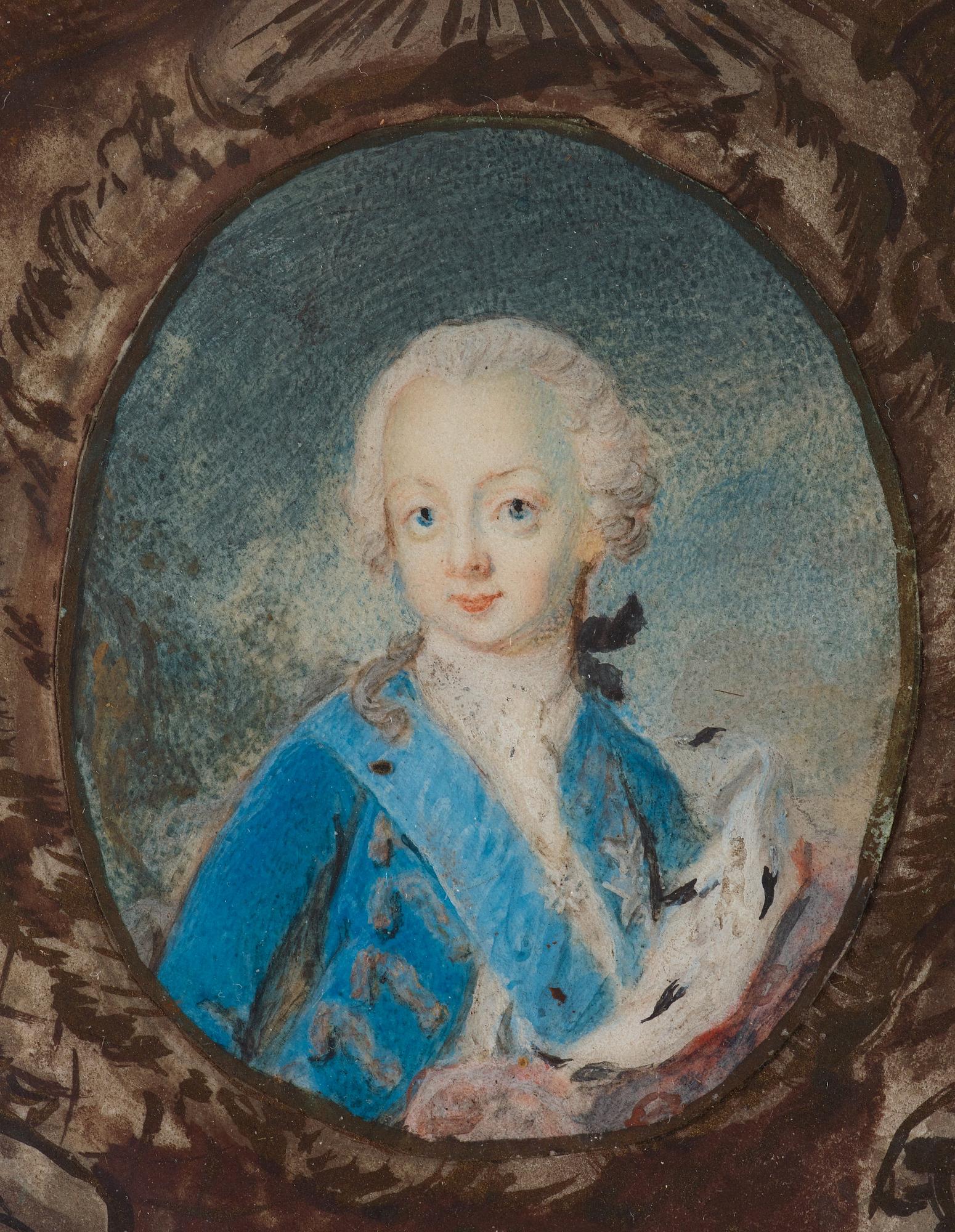 Niclas Lafrensen d.ä., Miniature of Adolf Fredrik, Lovisa Ulrika & Gustav III.