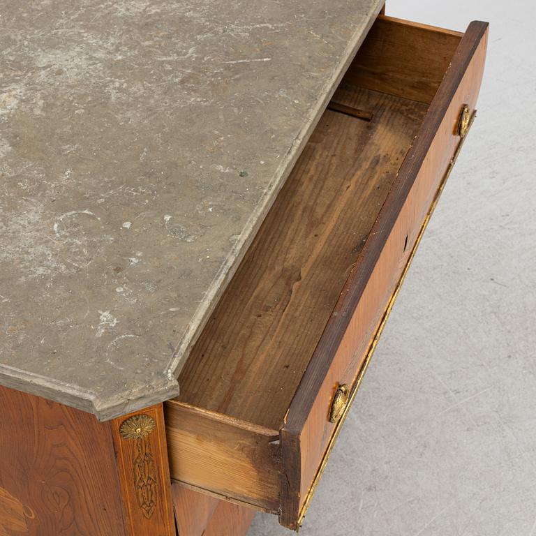 A Gustavian marquetry and gilt-brass mounted commode, late 18th century.