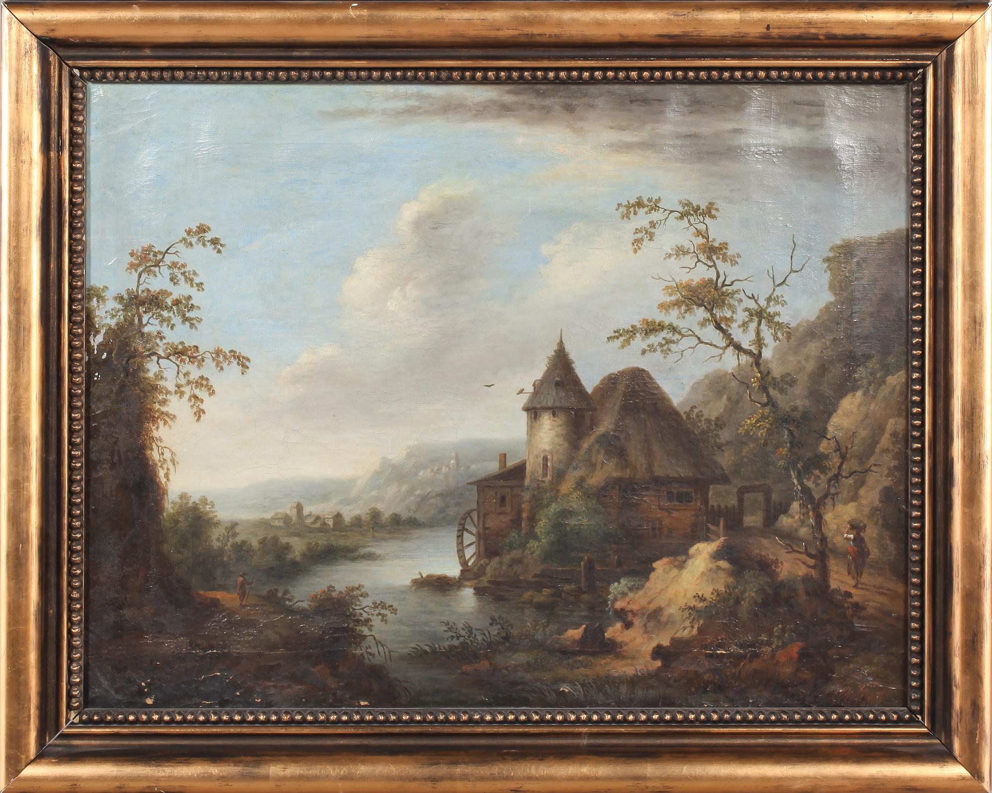 OKÄND KONSTNÄR, olja på duk, signerad, tidigt 1800-tal.