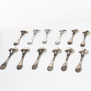 A set of twelve Swedish silver spoons, including Adolf Zethelius, Stockholm 1826.