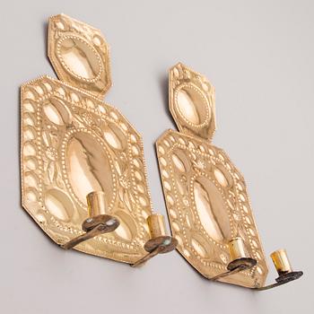 A PAIR OF WALL SCONCES, Baroque style late 19th century.