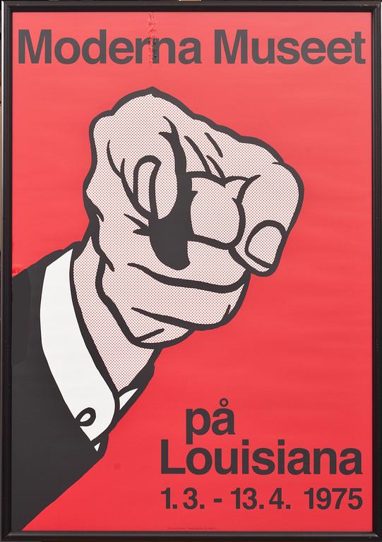 ROY LICHTENSTEIN, efter, affisch.
"Moderna Museet på Louisiana 1.3-13.4 1975".