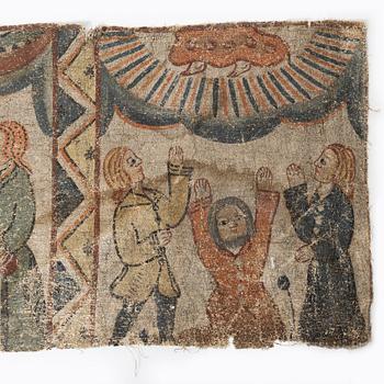 Textile painting, part of, Småland, 19th century.