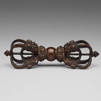 478. A large Tibetan bronze vajra, 19th Century.