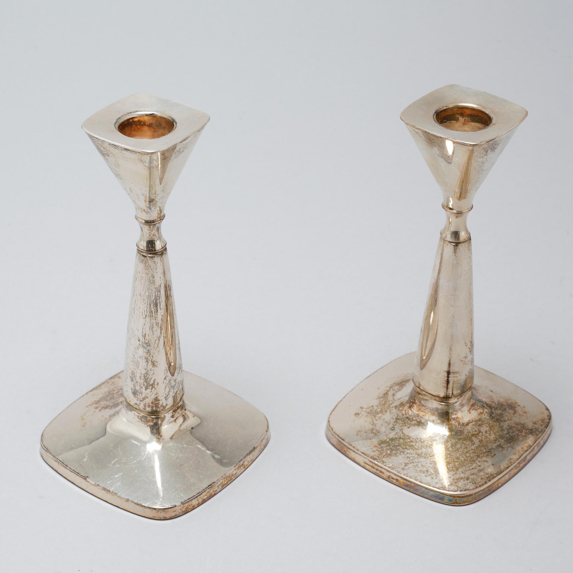 A pair of candlesticks by Thore Eldh for K&EC in Göteborg, 1960s.