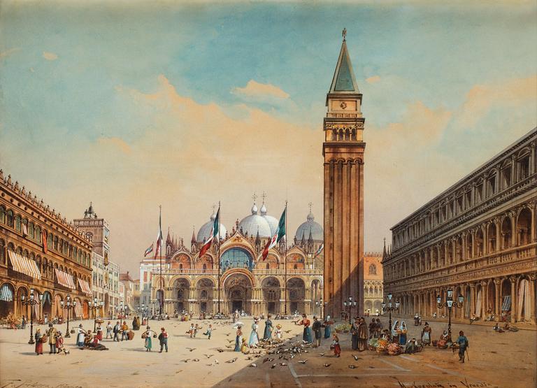 Friedrich Perlberg, "Markusplatz in Venedig".