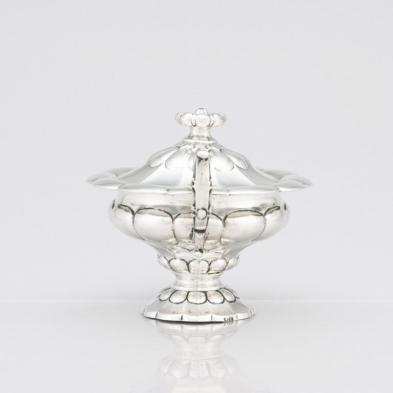 An Italian Sugar Bowl With Cover, Torino, first half of the 19th century.