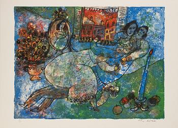 Theo Tobiasse, "The Song of Songs of King Salomon",portfolio with 12 ligographs in colous, signed 18/200.