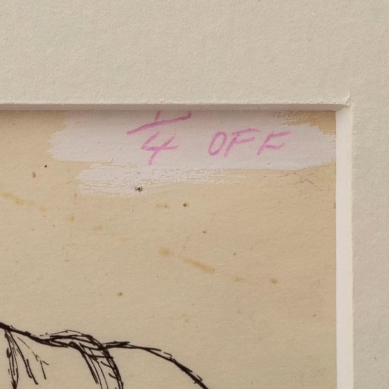 ILON WIKLAND, ink on paper, signed.