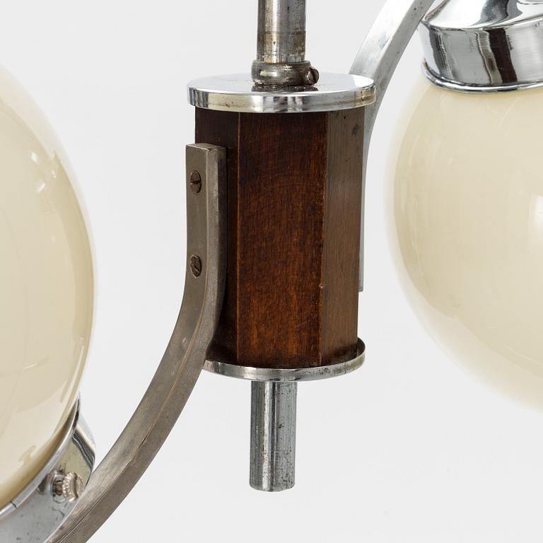 A glass ceiling light, 1930's.