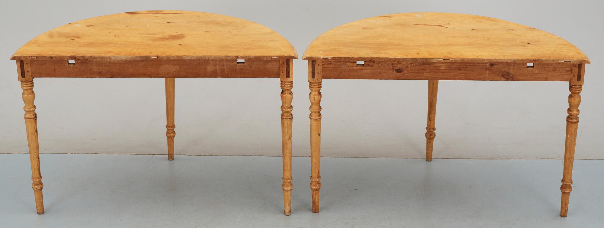 MÅNBORD, 2 delar, senempire, omkring 1800-talets mitt.