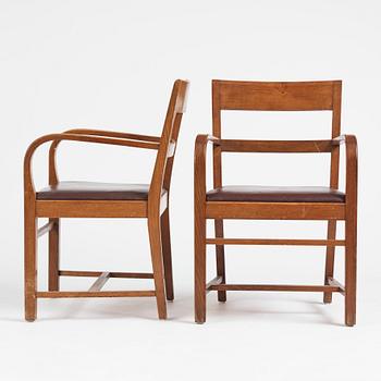 Oscar Nilsson, attributed to, a set of eight chairs (6+2), likely executed at Isidor Hörlin AB, Stockholm in the 1930s-40s.