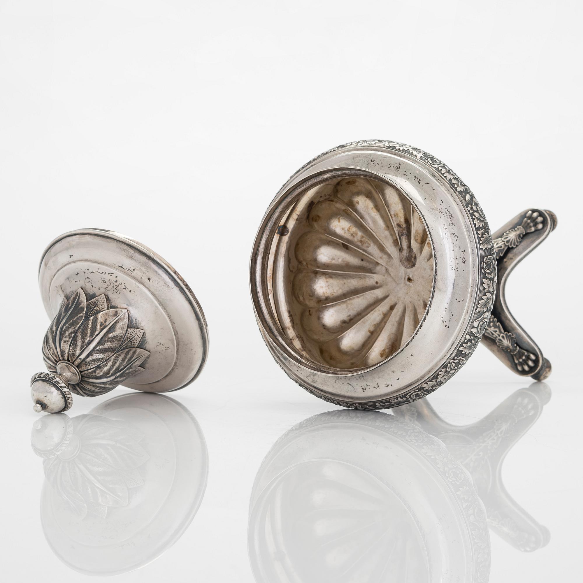 Olof Robert Lundgren, sockerskål, silver, Åbo 1856.