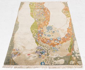 Gustav Klimt, after, a tufted rug, 'Wasserschlangen II', c. 164 x 81 cm.