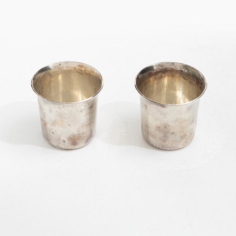 Einar Telander, Bägare, ett par, silver, i etui, Einar Telander Silversmedja, Stockholm 1972.