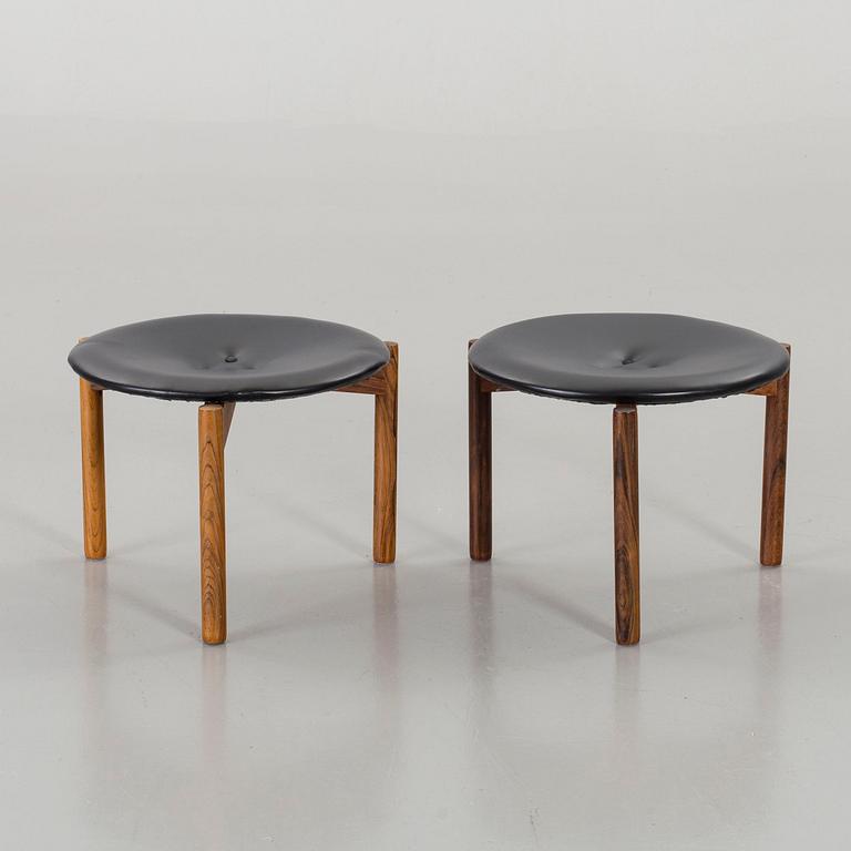 TWO STOOLS, by Uno & Östen Kristiansson, Luxus, Vittsjö funitures factory, 1960s.