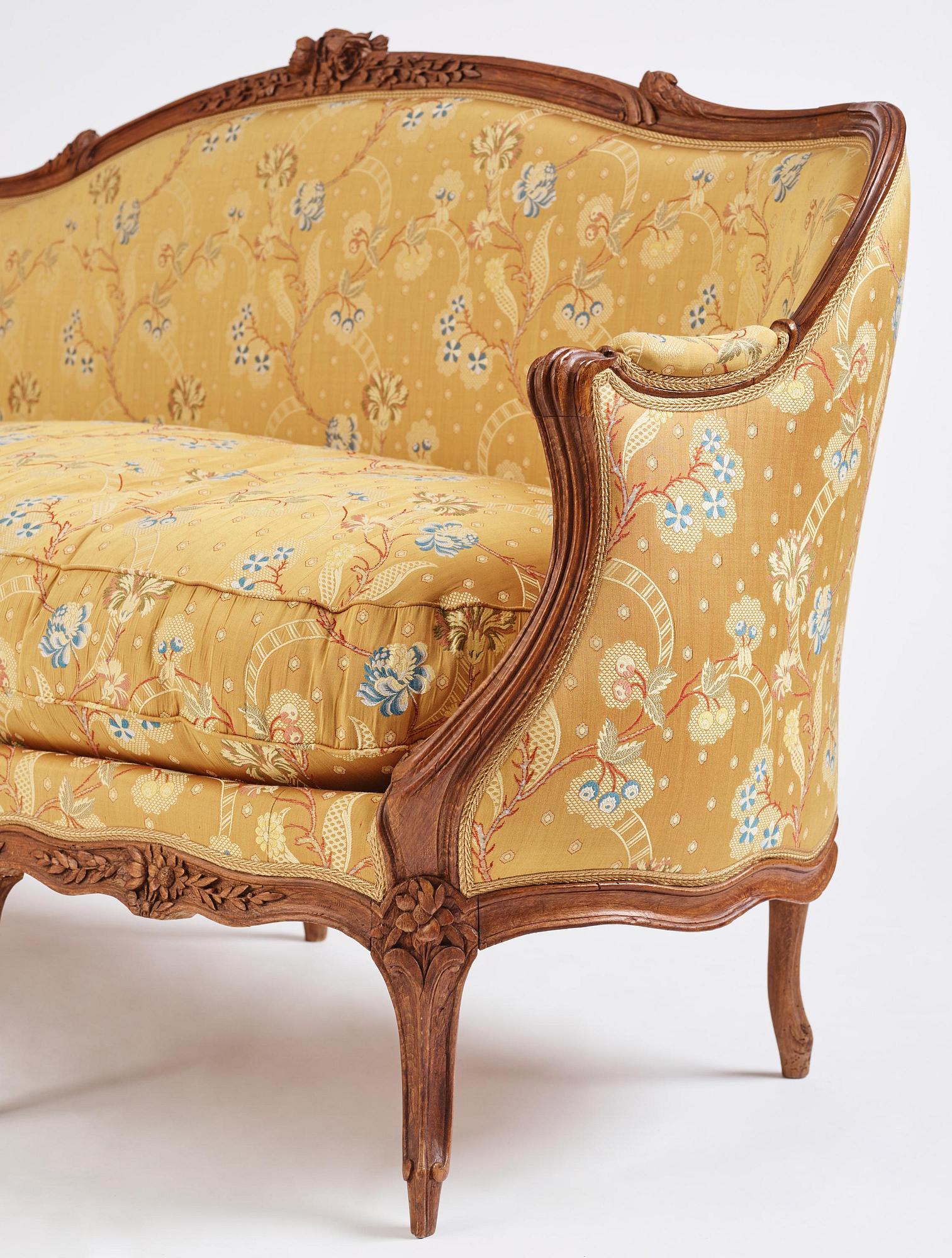 A Louis XV canapé en gondole sofa by Georges Jacob (master in Paris 1765-1814).
