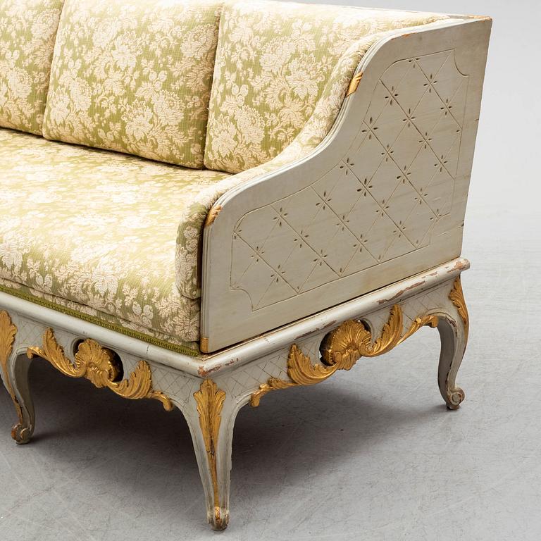 A Swedish Rococo-style sofa, late 19th ct.