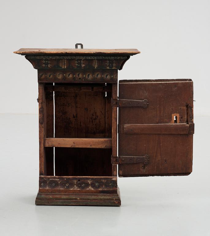 A late 18th century Swedish wall cabinet,