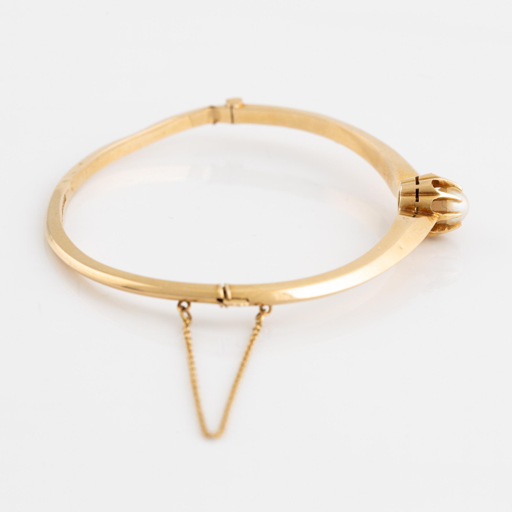 Armband guld, stelt med pärlemor.