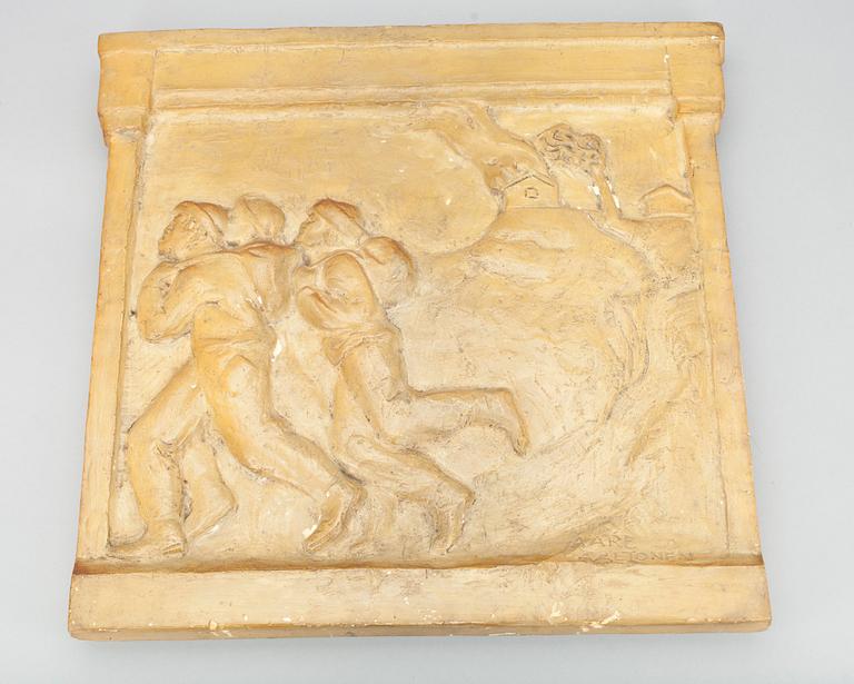 AARRE AALTONEN, relief, gips, sign. i godset Aare Aaltonen.