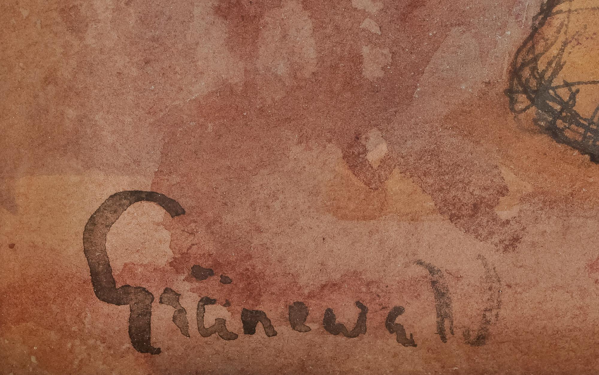 ISAAC GRÜNEWALD, Akvarell. Sign Grünewald.