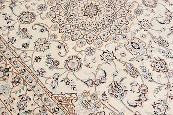 A part silk Nain carpet  so called 9 LAA, 311 x 200 cm.