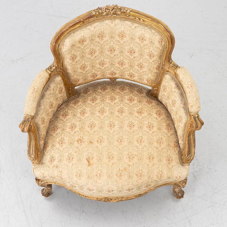 A Rococo style children’s armchair, 19th century.