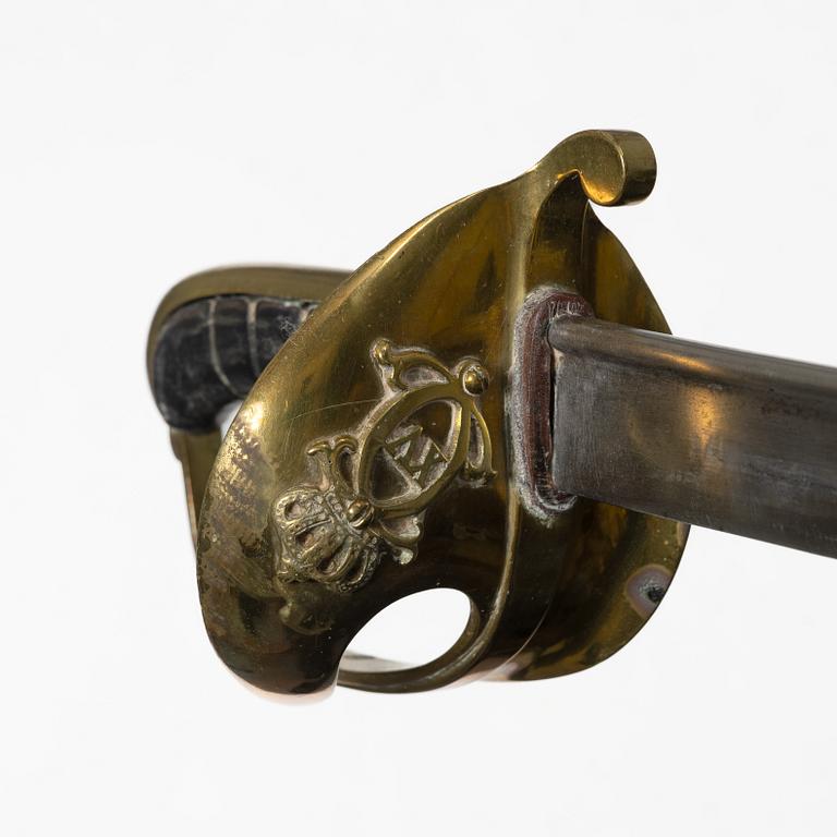 A Swedish officer's sabre, with scabbard, second half of the 20th century.