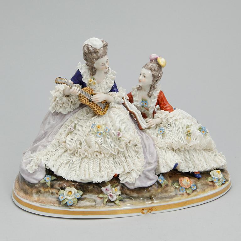 FIGURIN, porslin, Neapel liknande märke, 1900-talets andra hälft.