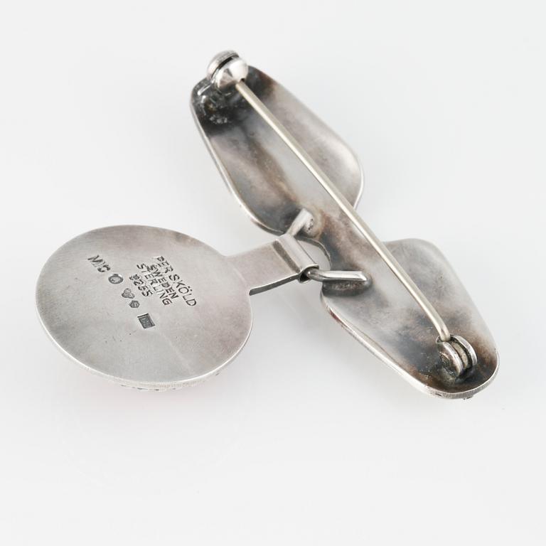 BROSCH, silver, Per Sköld för A Michelsen, Stockholm,1953. Vikt 16,3 gram.