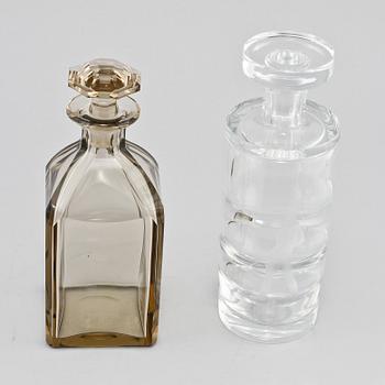 KARAFFER, 2 st, glas, Kosta, 1920/1930-tal.