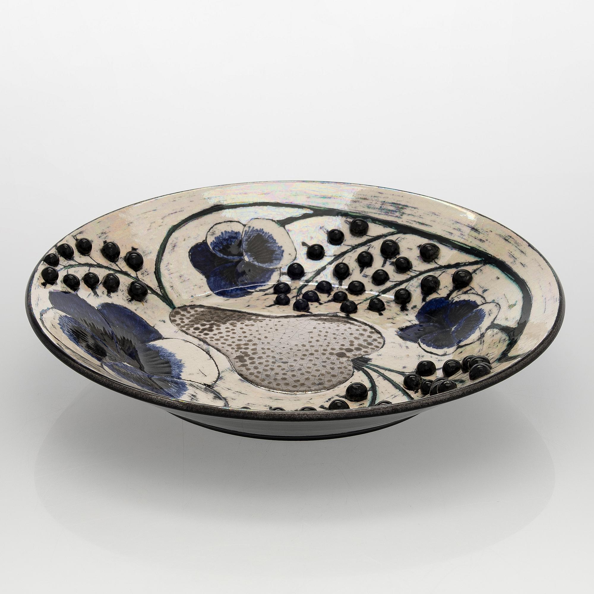 Birger Kaipiainen, dekorationsfat, stengods signerad Kaipiainen.