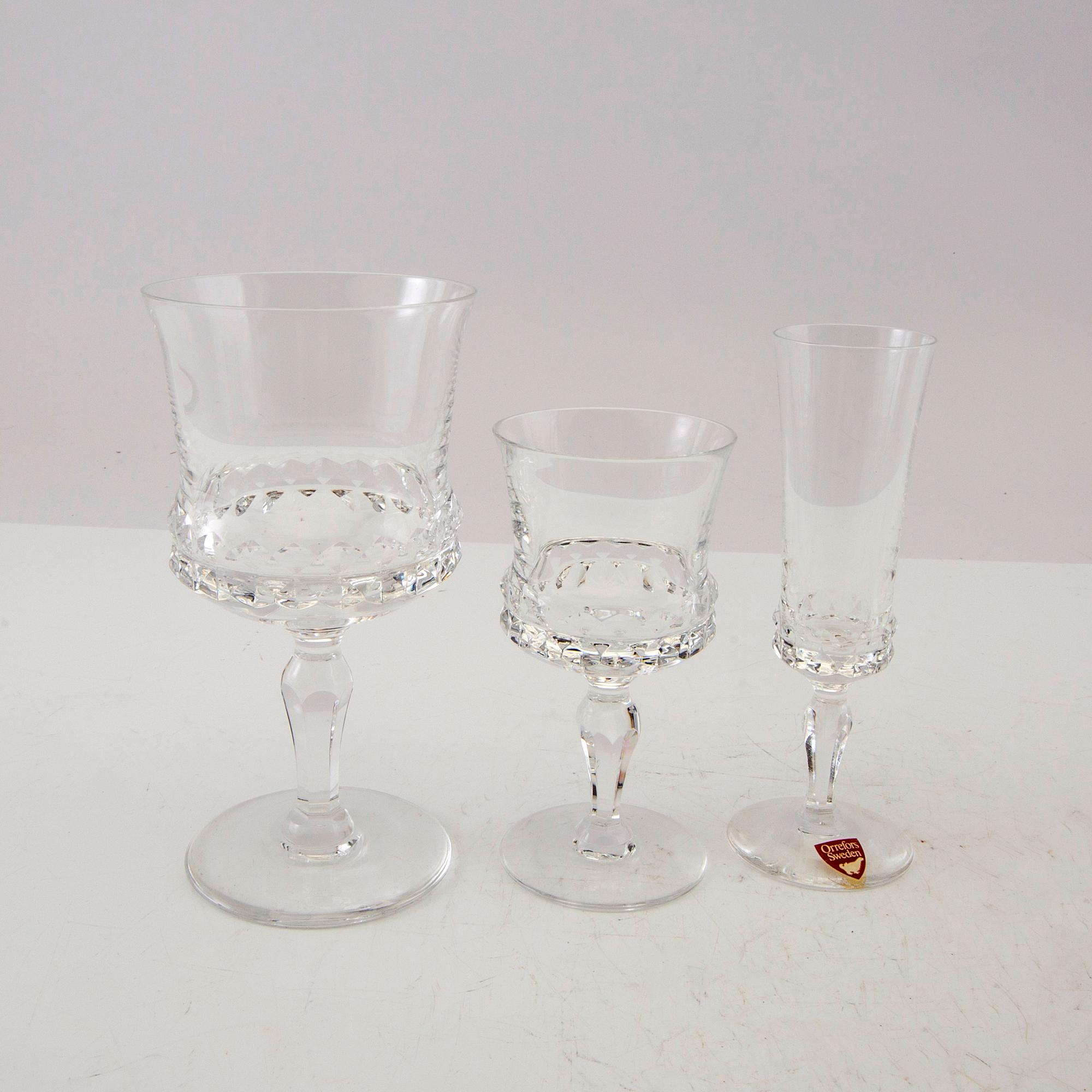 Ingeborg Lundin, servis 50  dlr "Silvia" Orrefors 900-talets senare del.