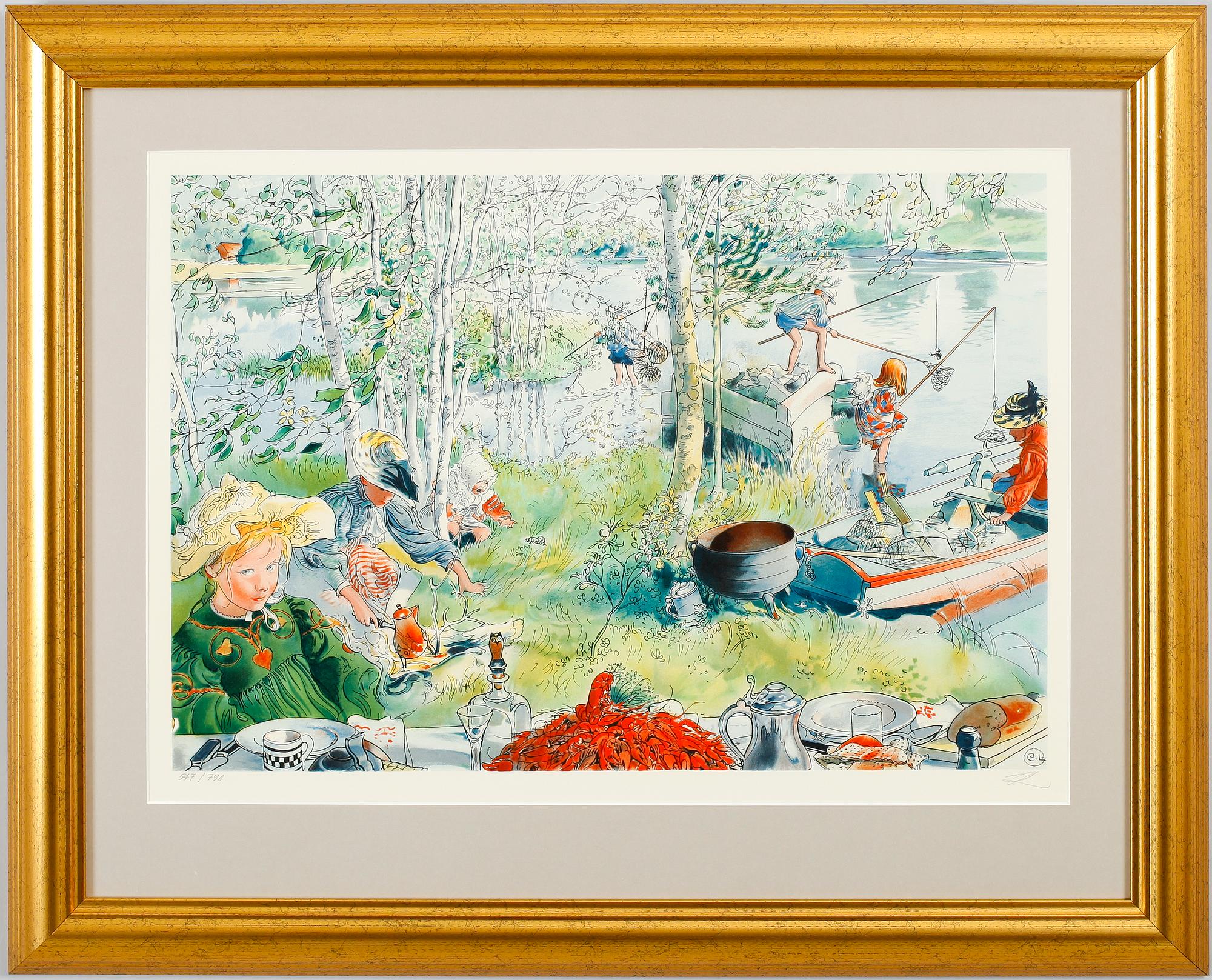 CARL LARSSON, efter, färglitografi, numrerad 547/790.