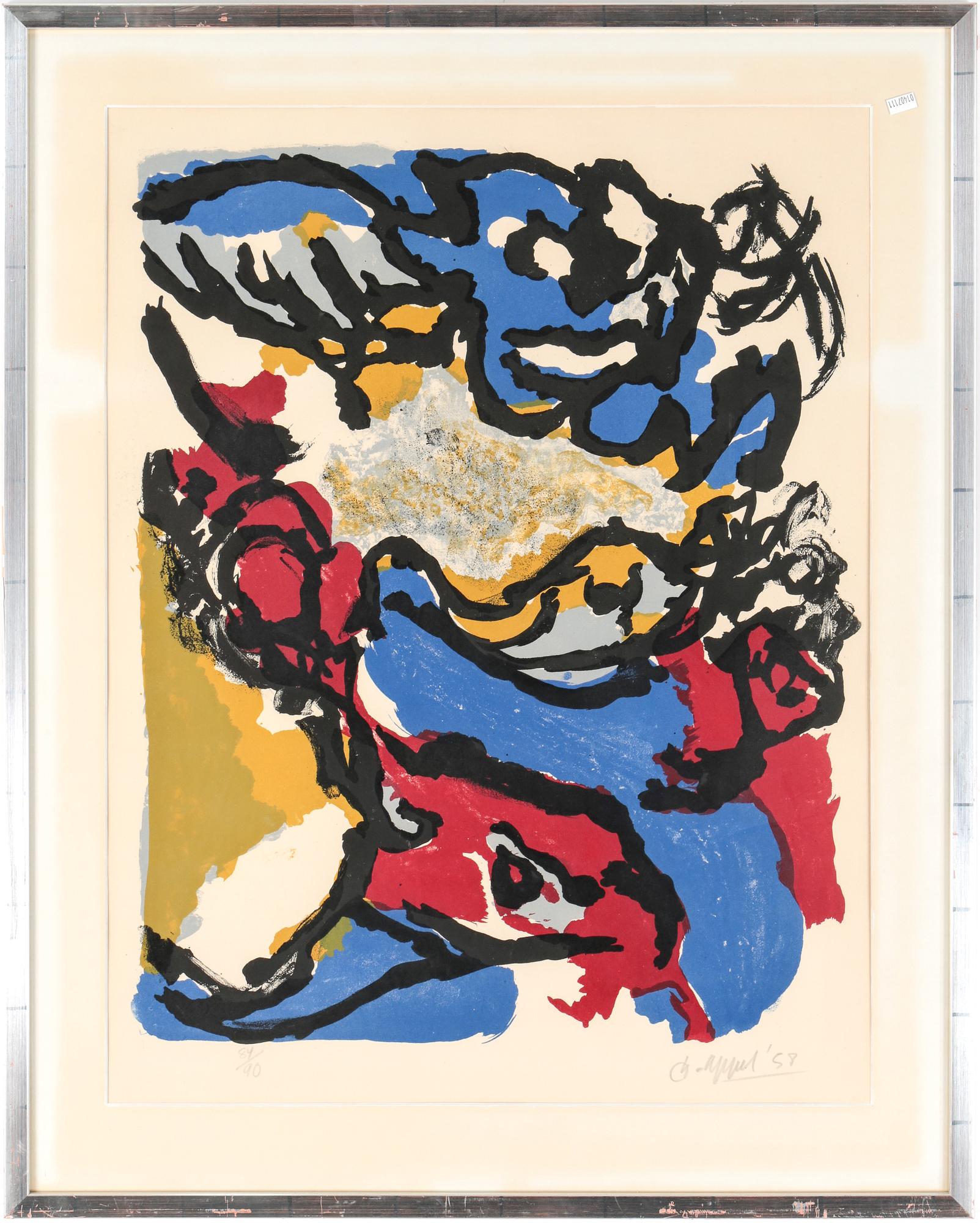 KAREL APPEL, färglitografi, signerad, daterad 59 samt numrerad 84/90.