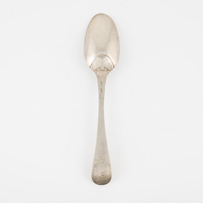 A set of twenty North-European silver rococo spoons, maker's mark IVH possibly for Jacob von Herberg .