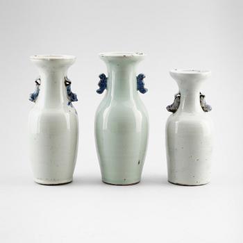 VASER, 3 st,  porslin, Kina, 1800-tal.