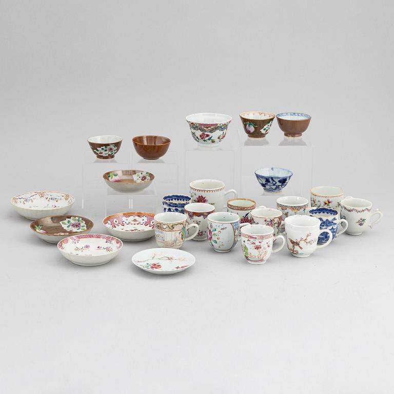 Parti porslin, Kina, Qingdynastin, Kangxi (1662-1722), Qianlong (1736-95) samt 1800-tal.